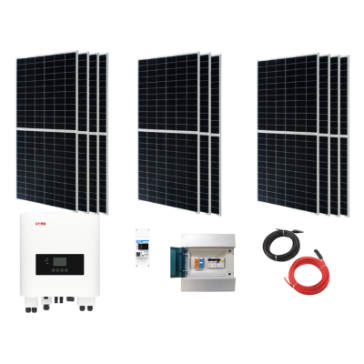 Kit Solar Autoconsumo monofásico 22000Wh/día, 11 x Panel Solar 450W, Inversor SAJ H1-6K-S2, Sistema de Monitorización y Conectores.