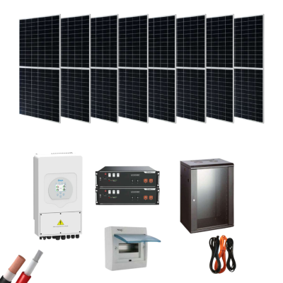 Kit Solar Deye Aislado 5000W 48V Litio 16000Wh_día