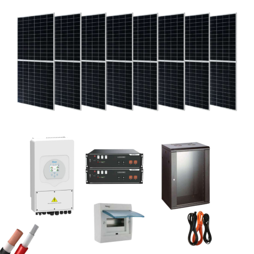Kit Solar Deye Aislado 5000W 48V Litio 16000Wh_día