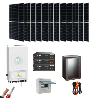 Kit Solar Deye Aislado 6000W 48V Litio 24000Wh_día