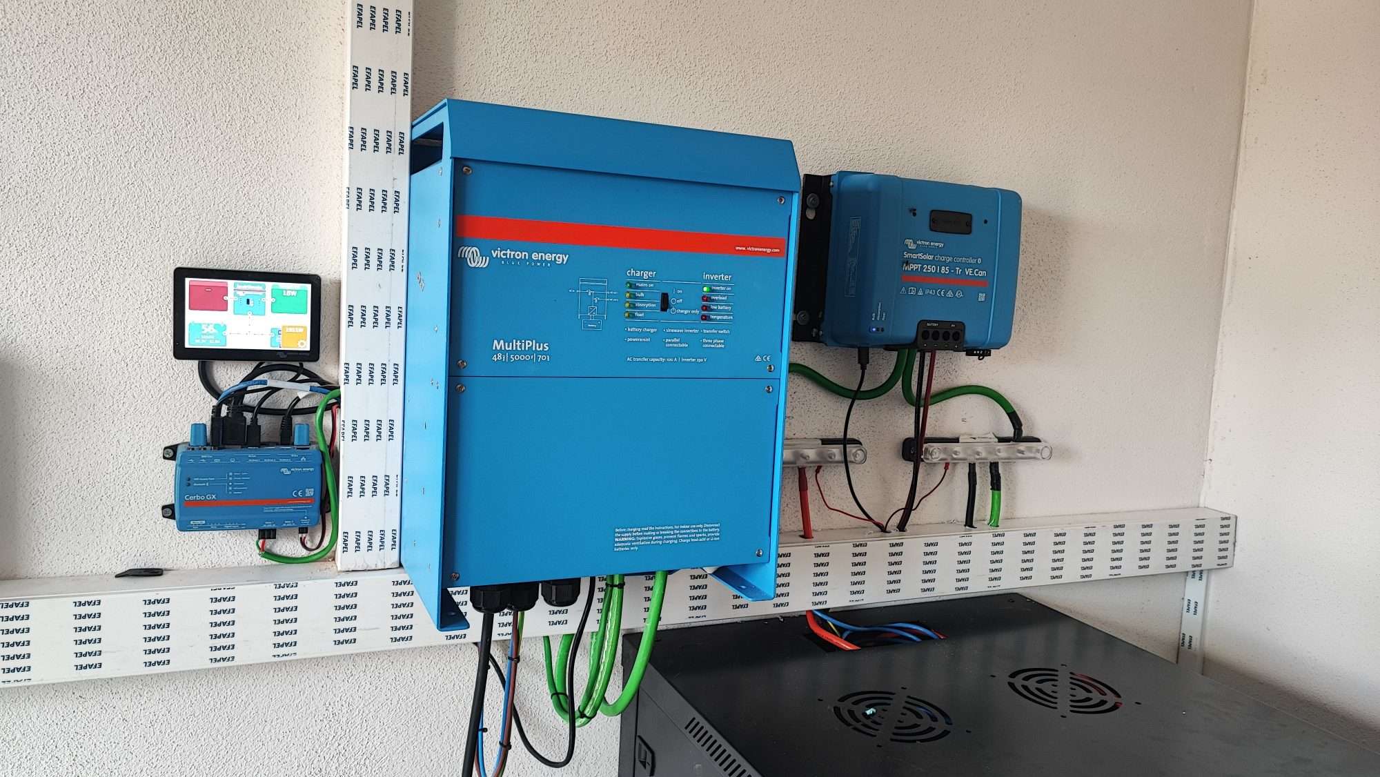 Victron cargando con grupo electrógeno