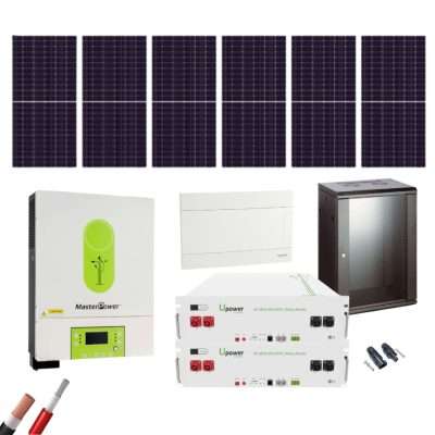 Kit Solar Aislada MasterPower 6 Paneles 550Wp y 2 Baterías UPower 5120Wh