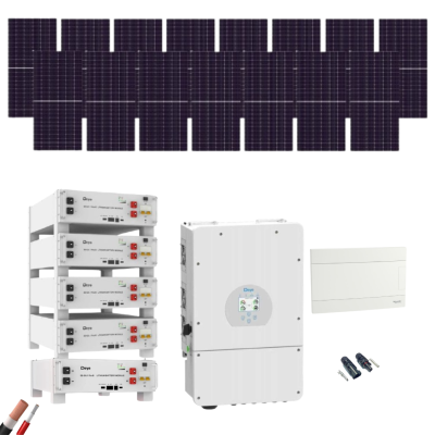 Kit Solar Deye 10000W 15xPanel Solar 550Wp 5xBatería Deye 5,12kWh