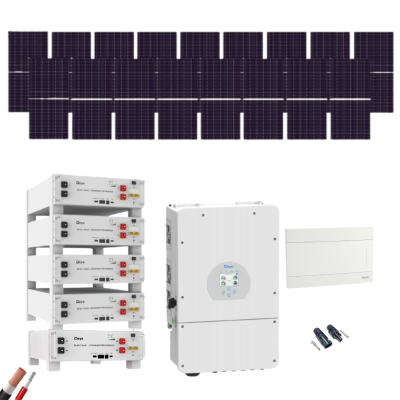 Kit Solar Deye 10000W 17xPanel Solar 550Wp 5xBatería Deye 5,12kWh