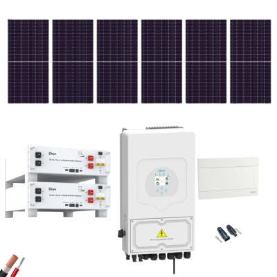Kit Solar Deye 6000W 6xPanel Solar 550Wp 2xBatería Deye 5,12kWh