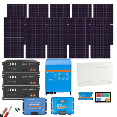 Kit Solar Victron 5000W 10xPanel Solar 550Wp 3xBatería Pylontech 4,8kWh