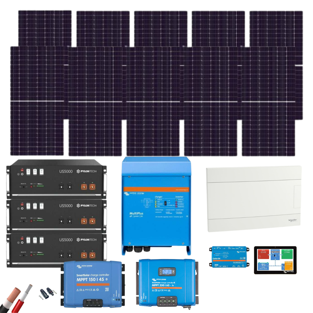 Kit Solar Victron 5000W 10xPanel Solar 550Wp 3xBatería Pylontech 4,8kWh