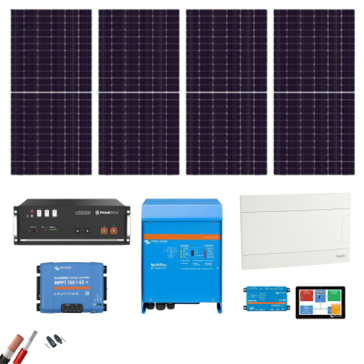 Kit Solar Victron 5000W 4xPanel Solar 550Wp 1xBatería Pylontech 4,8kWh