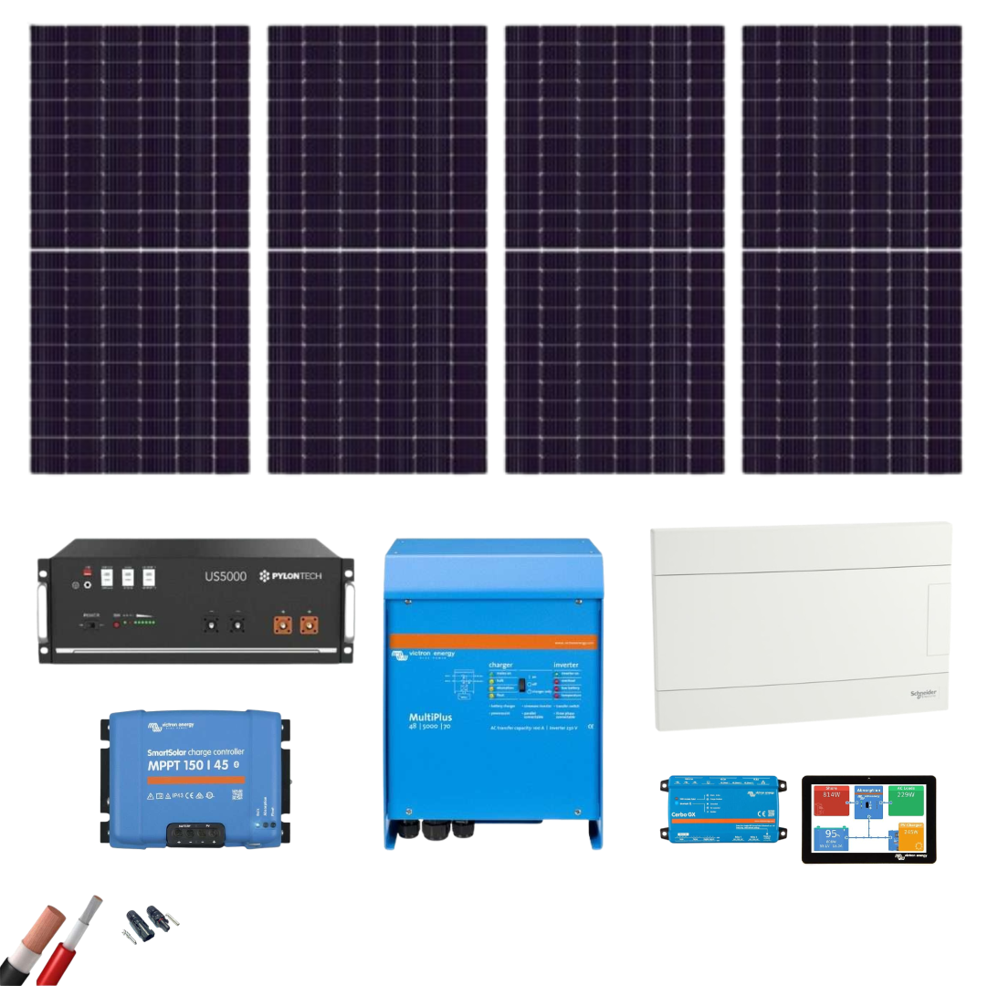 Kit Solar Victron 5000W 4xPanel Solar 550Wp 1xBatería Pylontech 4,8kWh