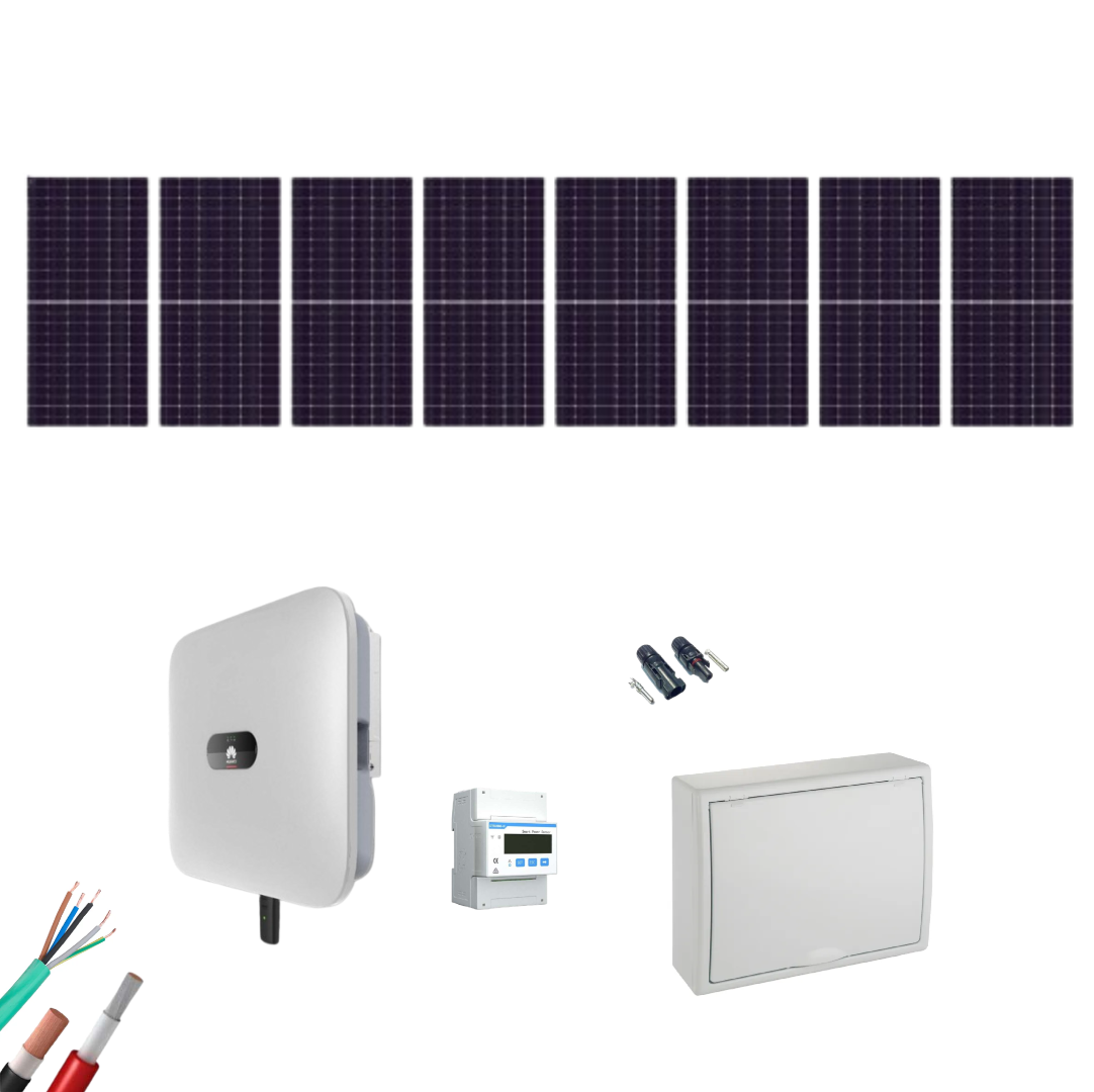Kit Solar Trifásico Autoconsumo Huawei 4000W 8xPanel Solar 550Wp