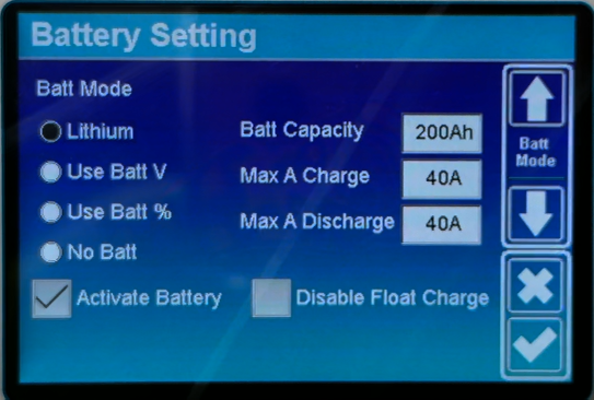 Battery Setting en inversor Deye