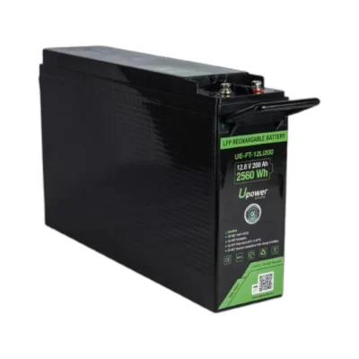 Batería de Litio 12V 200Ah (2560Wh) Upower formato frontal UE-FT-12Li200 - CuencaSolar