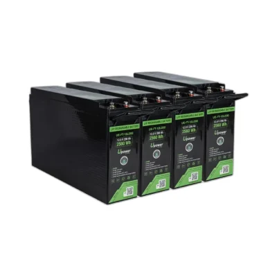 Pack 4 x Batería de Litio 12V 200Ah (10240Wh) Upower formato frontal UE-FT-12Li200 - CuencaSolar