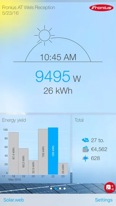 APP Fronius Solar.start para monitorizar la instalación.