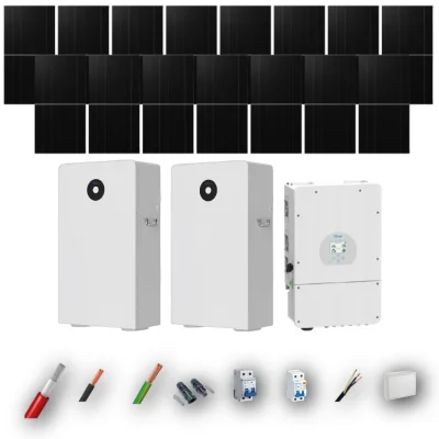 Kit Solar Deye Aislada 10kW con Baterías 32kWh 15 Paneles 650Wp Black Contact 15 Paneles - CuencaSolar