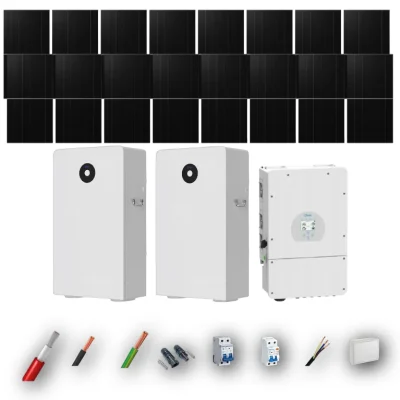 Kit Solar Deye Aislada 10kW con Baterías 32kWh 15 Paneles 650Wp Black Contact 16 Paneles - CuencaSolar