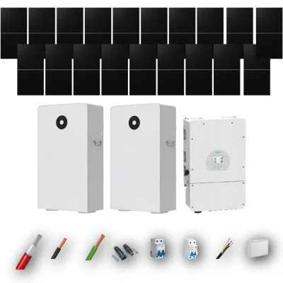 Kit Solar Deye Aislada 10kW con Baterías 32kWh 15 Paneles 650Wp Black Contact 19 Paneles - CuencaSolar