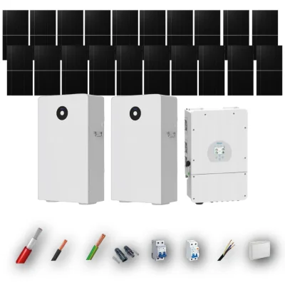 Kit Solar Deye Aislada 10kW con Baterías 32kWh 15 Paneles 650Wp Black Contact 20 Paneles - CuencaSolar