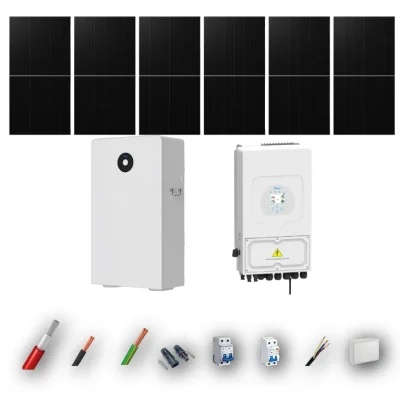 Kit Solar Deye Aislada 6kW con Batería 16kWh 6 Paneles 650Wp Black Contact 6 Paneles - CuencaSolar