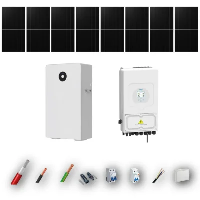 Kit Solar Deye Aislada 6kW con Batería 16kWh 6 Paneles 650Wp Black Contact 8 Paneles - CuencaSolar