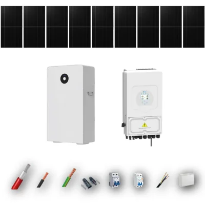 Kit Solar Deye Aislada 6kW con Batería 16kWh 6 Paneles 650Wp Black Contact 9 Paneles - CuencaSolar