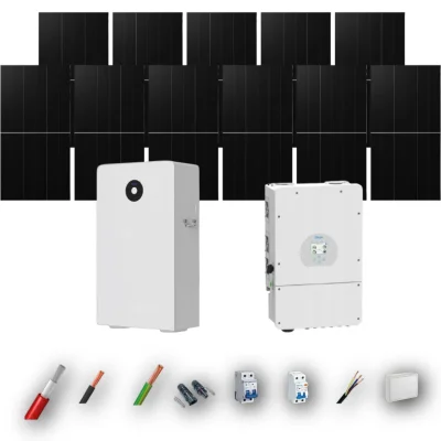 Kit Solar Deye Aislada 8kW con Batería 16kWh 11 Paneles - CuencaSolar