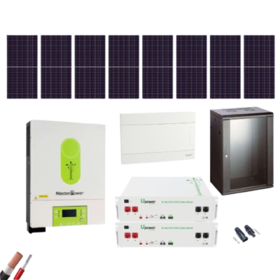 Kit Solar 6000W Aislada MasterPower 8 Paneles AIKO 615Wp y 2 Batería UPower 5120Wh - CuencaSolar