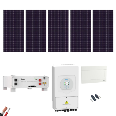 Kit Solar Autoconsumo Deye 5000W 5xPanel AIKO 615Wp 1xBatería Deye 5,12kWh - CuencaSolar