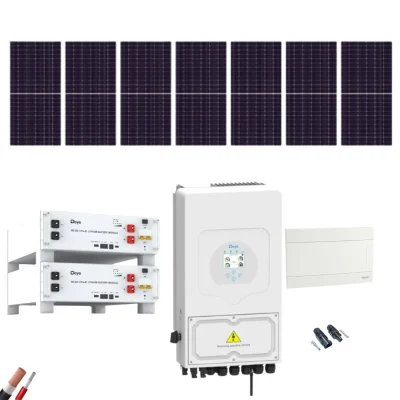 Kit Solar Autoconsumo Deye 6000W 7xPanel AIKO 615Wp 2xBatería Deye 5,12kWh - CuencaSolar
