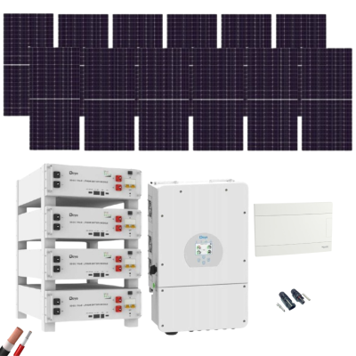 Kit Solar Aislada Deye 8000W 12xPanel AIKO 615Wp 4xBatería Deye 5,12kWh - CuencaSolar