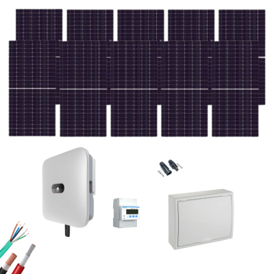 Kit Solar Trifásico Autoconsumo Huawei 5000W 10xPanel AIKO 615Wp - CuencaSolar