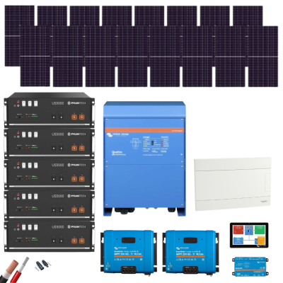 Kit Solar Aislada Victron 10000W 16xPanel AIKO 615Wp 5xBatería Pylontech 4,8kWh - CuencaSolar