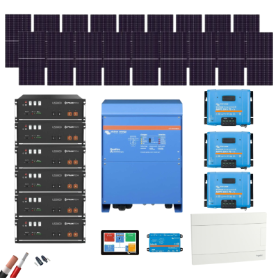 Kit Solar Aislada Victron 10000W 18xPanel AIKO 615Wp 6xBatería Pylontech 4,8kWh - CuencaSolar