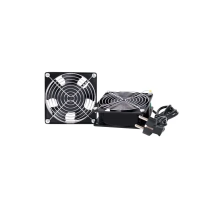 Kit de 2 ventiladores para armario rack + Termostato analógico - CuencaSolar