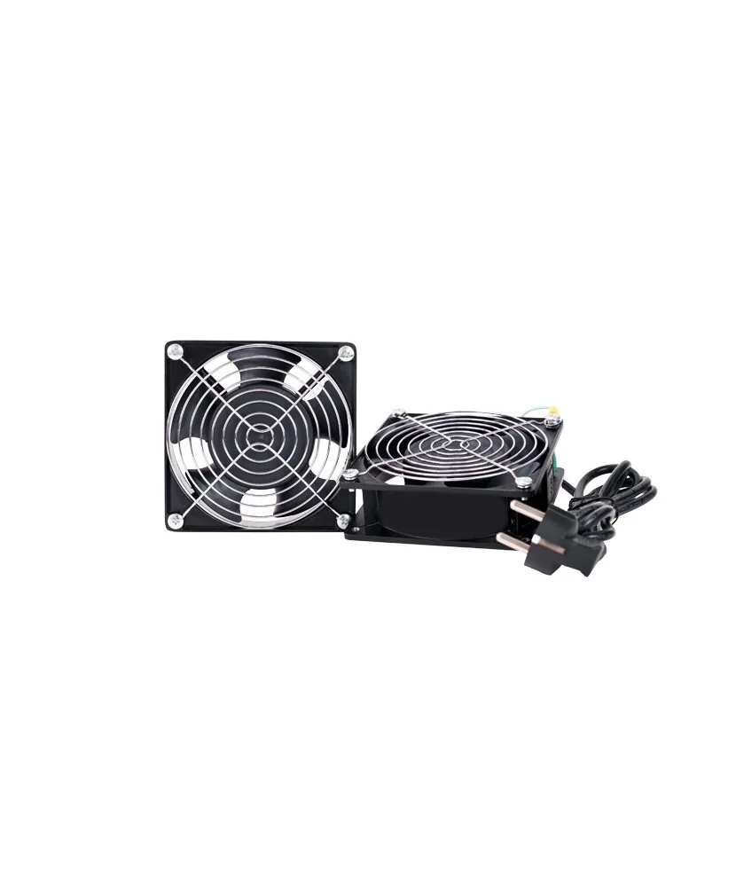 Kit de 2 ventiladores para armario rack + Termostato analógico - CuencaSolar