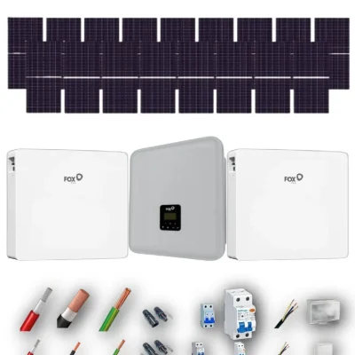 [AIKO 665Wp] Kit Solar Autoconsumo FOX 10kW 17 Paneles AIKO 665Wp 2 Baterias FOX 24kWh 17 Paneles - CuencaSolar