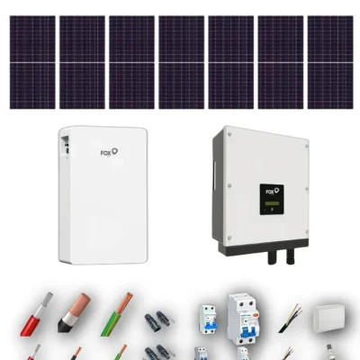 [AIKO 665Wp] Kit Solar Autoconsumo FOX-ESS 5kW 7 Paneles AIKO 665Wp 1 Bateria FOX-ESS 6kWh 7 Paneles - CuencaSolar