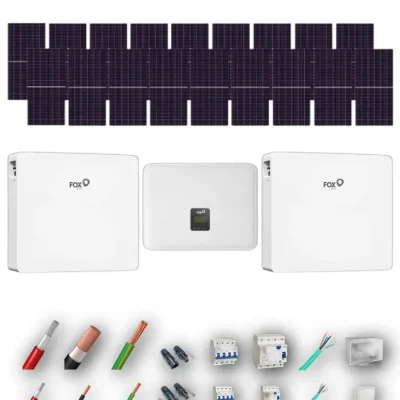[AIKO 665Wp] Kit Solar Trifasico Autoconsumo FOX 10kW 18 Paneles AIKO 665Wp 2 Baterias FOX 23,04kWh 18 Paneles - CuencaSolar