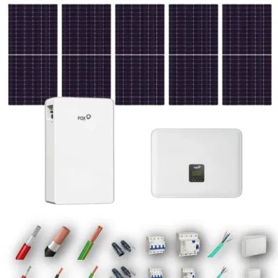 [AIKO 665Wp] Kit Solar Trifasico Autoconsumo FOX 5kW 5 Paneles AIKO 665Wp 1 Bateria FOX 5,76kWh 5 Paneles - CuencaSolar