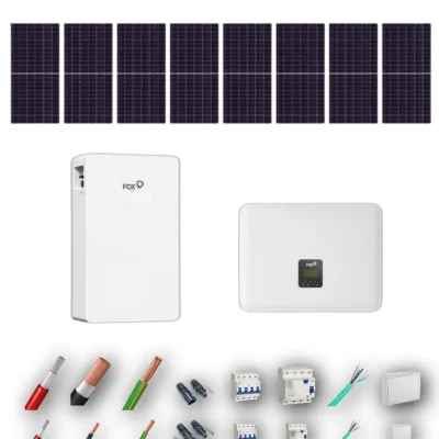 [AIKO 665Wp] Kit Solar Trifasico Autoconsumo FOX 5kW 8 Paneles AIKO 665Wp 1 Bateria FOX 5,76kWh 8 Paneles - CuencaSolar