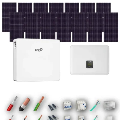 [AIKO 665Wp] Kit Solar Trifasico Autoconsumo FOX 8kW 14 Paneles AIKO 665Wp 1 Bateria FOX 12kWh 14 Paneles - CuencaSolar