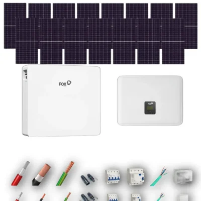 [AIKO 665Wp] Kit Solar Trifasico Autoconsumo FOX 8kW 15 Paneles AIKO 665Wp 1 Bateria FOX 12kWh 15 Paneles - CuencaSolar