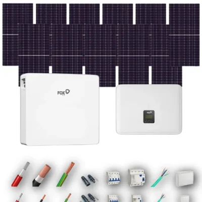 [AIKO 665Wp] Kit Solar Trifasico Autoconsumo FOX-ESS 6kW 11 Paneles AIKO 665Wp 1 Bateria FOX-ESS 12kWh 11 Paneles - CuencaSolar