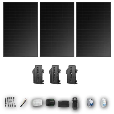 [ENPHASE-IQ8P-EXP-20260831] HANERSUN510 M 3P PV | Kit Solar Autoconsumo Enphase 1,53 kWp 3 Paneles Hanersun 510Wp Full Black bifacial Monofásico 3 Paneles - CuencaSolar