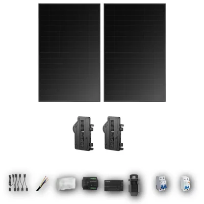 [ENPHASE-IQ8P-EXP-20260831] LONGI475 M 2P PV | Kit Solar Autoconsumo Enphase 0,95 kWp 2 Paneles LONGi 475Wp Full Black Monofásico 2 Paneles - CuencaSolar