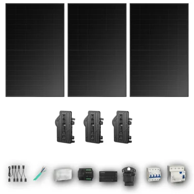 [ENPHASE-IQ8P-EXP-20260831] LONGI475 T 3P PV | Kit Solar Autoconsumo Enphase 1,43 kWp 3 Paneles LONGi 475Wp Full Black Trifásico 3 Paneles - CuencaSolar