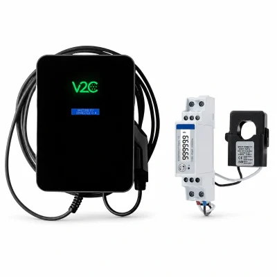Kit cargador V2C Trydan 7,4 kW monofásico con medidor bidireccional solar