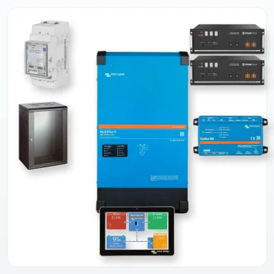 Componentes incluidos en Kit Victron AC Coupling 8000VA con 9,6 kWh Pylontech y Monitorización