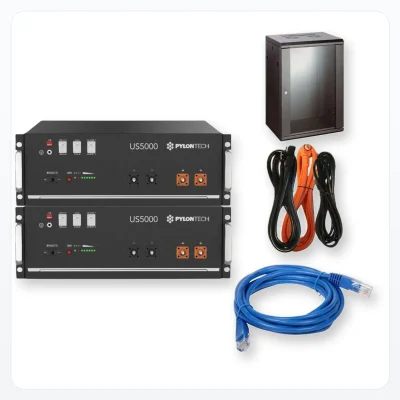 Componentes incluidos en Kit Pylontech 48V 9,6 kWh para Inversor Voltronic o Masterpower