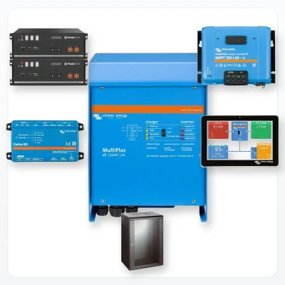 Componentes incluidos en Kit Solar Victron MultiPlus 48V 5000VA con 9,6 kWh Pylontech y Doble MPPT 150/60